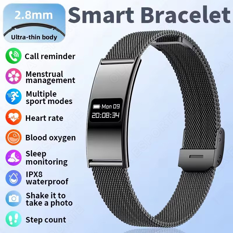 Couple Watches Smartwatch - Neues Smart-Armband Gesundheits-Fitness-Tracker Ultradünner Herzfrequenz-Monitor Anruf-Erinnerung