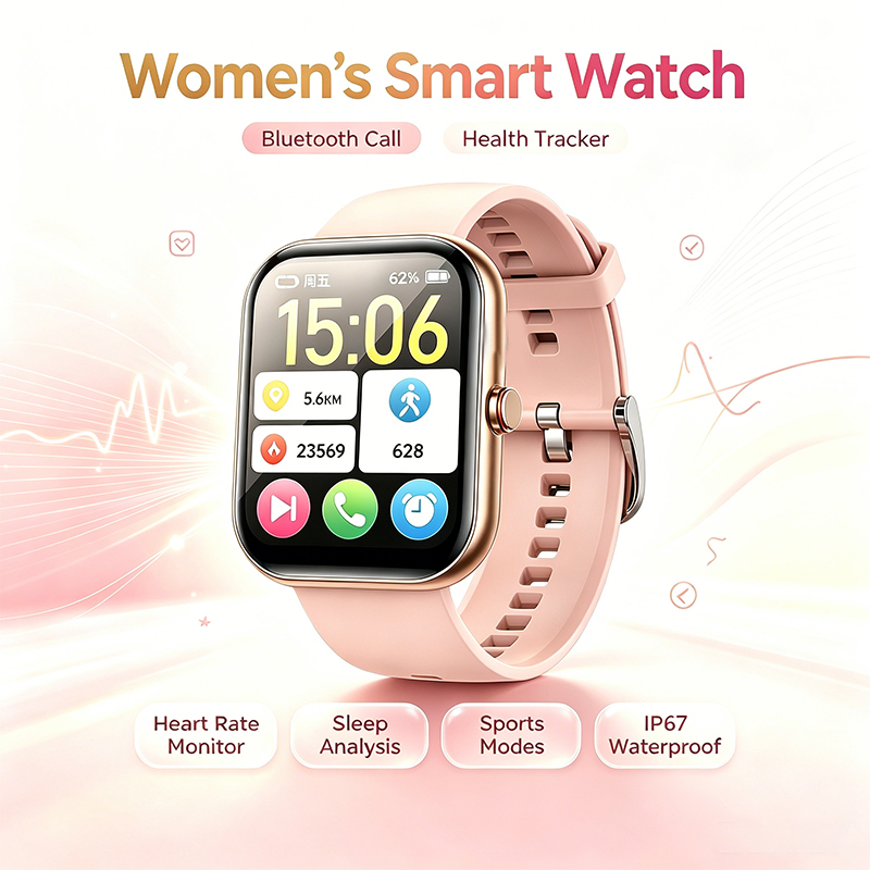 Watches Ladies Smartwatch - Damen Smartwatch mit Bluetooth-Anruffunktion, Herzfrequenz- und