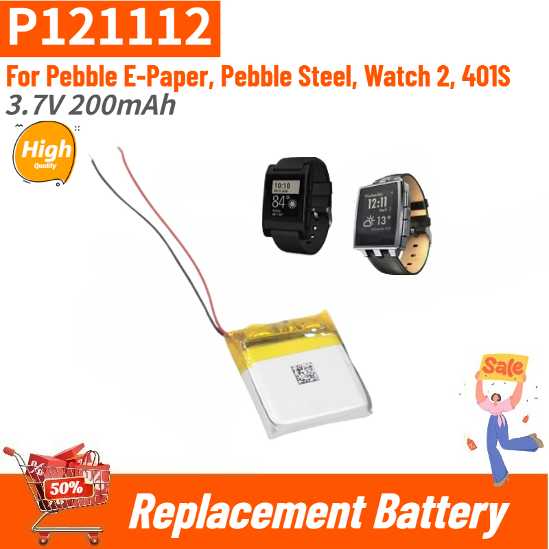 Smartwatch Pebble Watches - P121112 Hochwertiger Smartwatch-Akku 3,7V 200mAh für