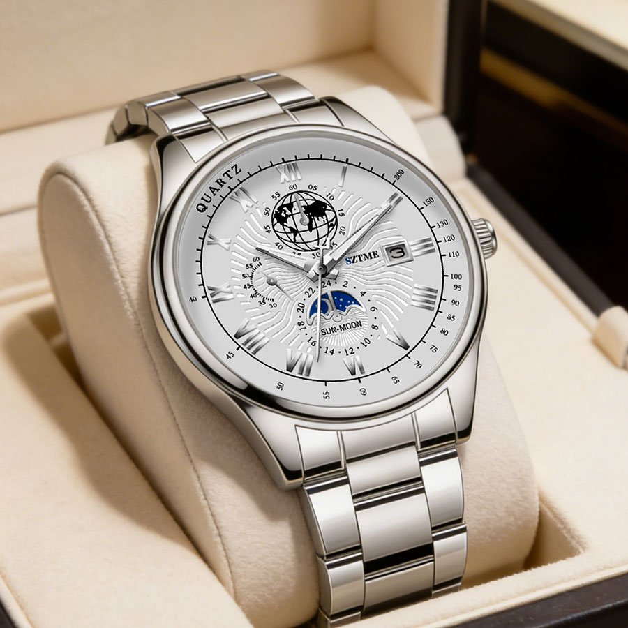 Smartwatch Trending Watches For Men - Business Luxus Herrenuhren Stahlarmband Kalender Römisches