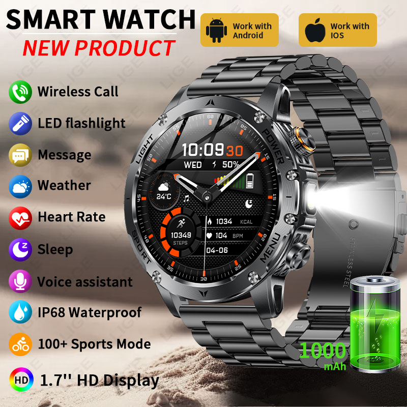Smartwatch Running Watches For Men - Neue 1000mAh Batterie Smartwatch für Herren