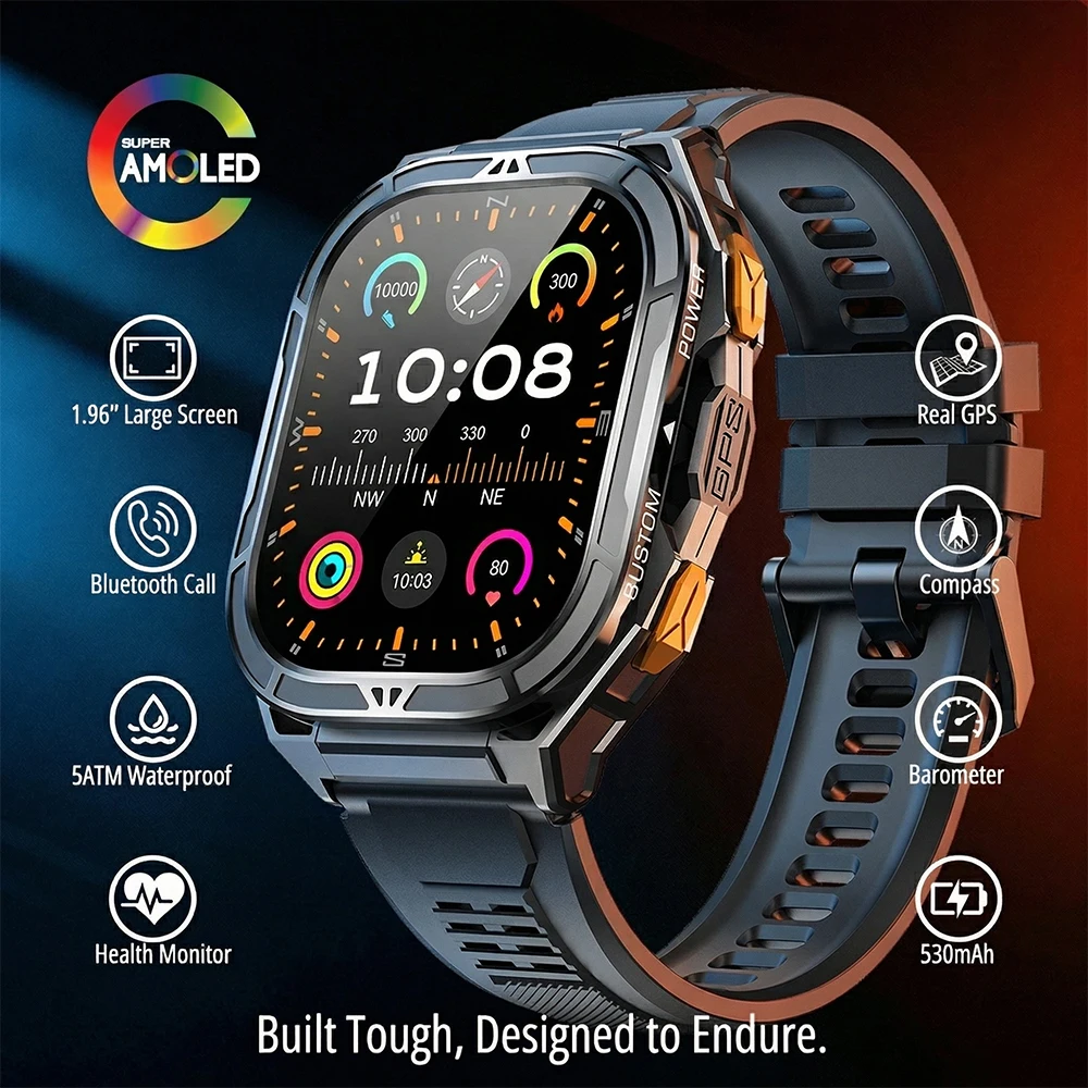 Smartwatch Watches For Men With Gps - Luxuriöse AMOLED Smartwatch mit Echtem GPS,