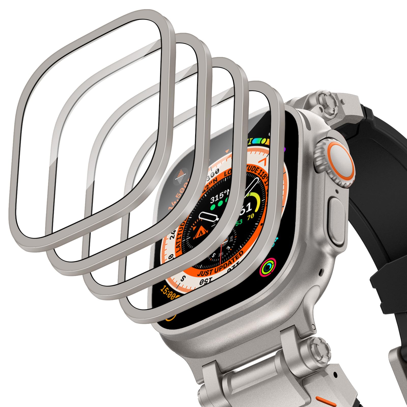 Smartwatch Apple Watches For Men - Gehäuse aus Aluminiumlegierung + gehärtetes Glas
