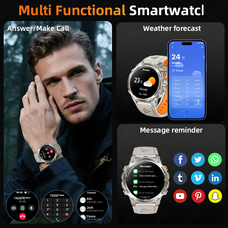 LIGE Robuste GPS Track Smart U – Smartwatch Watches For Men With Gps Bewertung und Preis