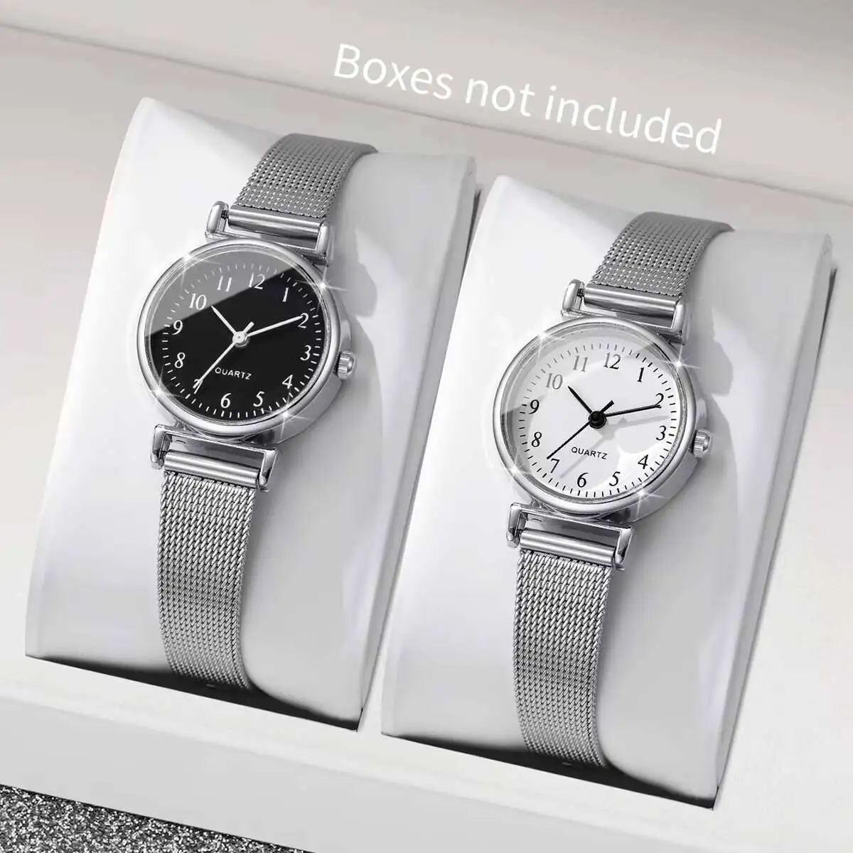 1/2 Stück modische Damenuhren, – Mesh Stainless Strap Bewertung und Preis