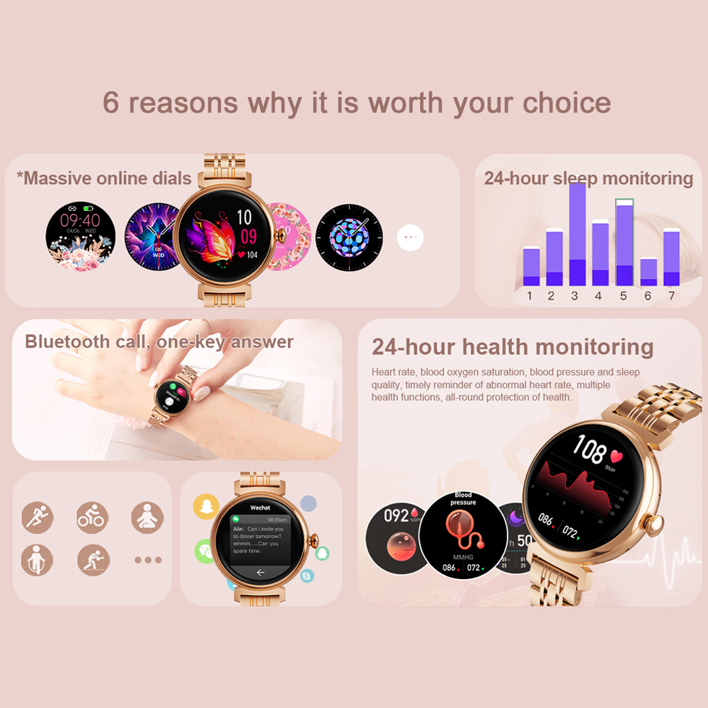 1,04 Zoll AMOLED-Bildschirm Mo – Watches Ladies Smartwatch Bewertung und Preis